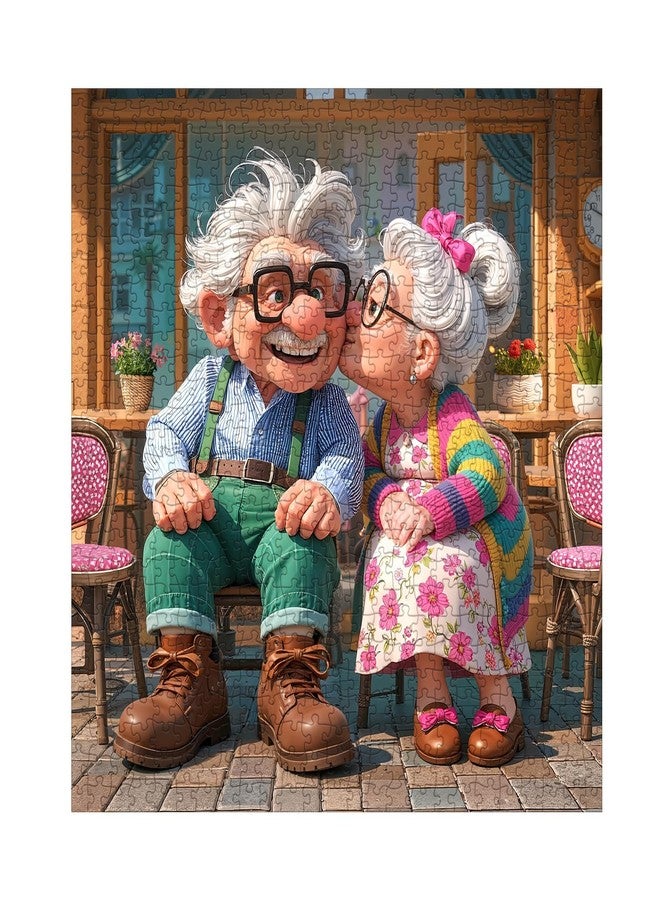 BBOLDIN Colorful Valentines Day Puzzle for Adults 1000 Pieces, Grandma Grandpa Jigsaw Puzzle, Couples Cafe Love Puzzle - Image 2